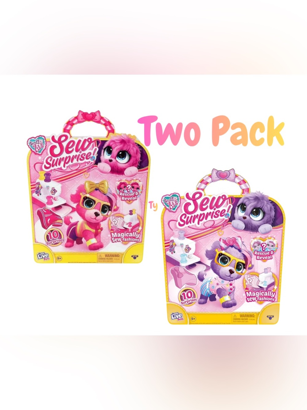 Little Live Pets | Scruff-a-Luvs Sew Surprise: 2 pack Pink and Purple